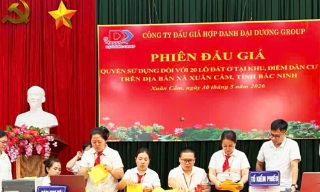 Bắc Ninh: 40 lô đất tại Xuân Cẩm, Hoàng Vân đấu giá thành công, giá trúng tăng cao